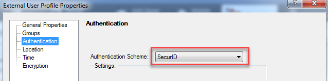 external user profile authentication sheme